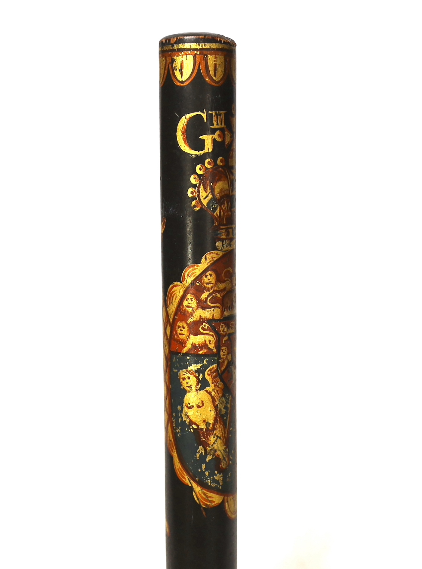 A George III style painted ‘tipstaff’, 31cm